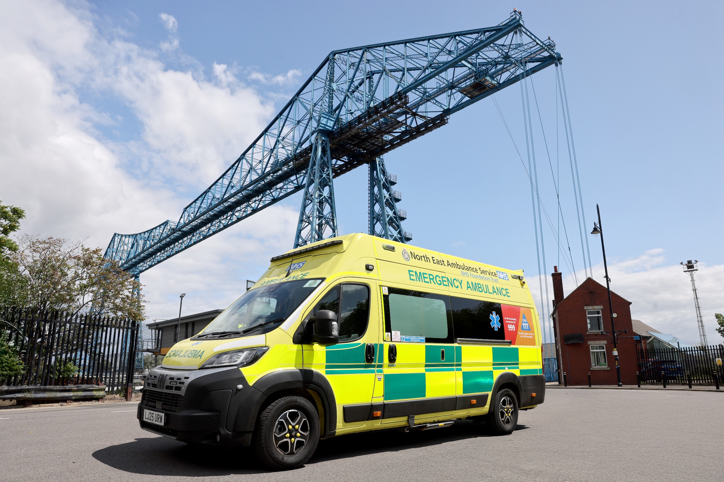 Ambulance at Transporter Bridge, Middlesbrough