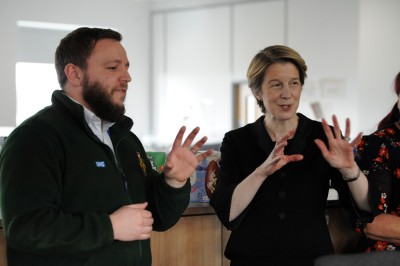 NHS England chief executive Amanda Pritchard with section manager Mark Richardson